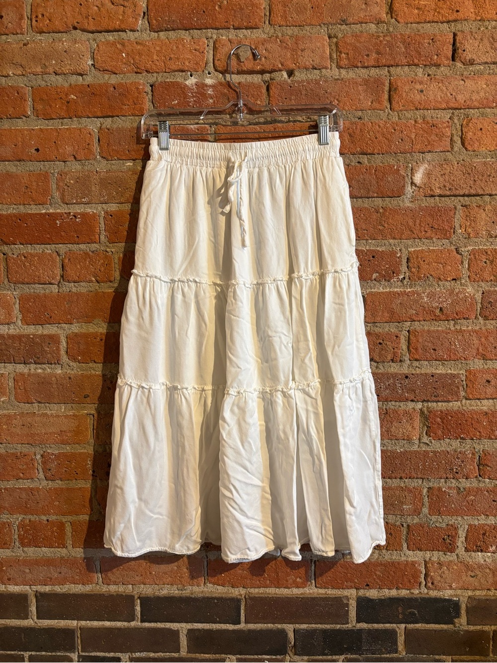 White Tiered Midi Skirt - Stylish Lightweight Women's Skirt